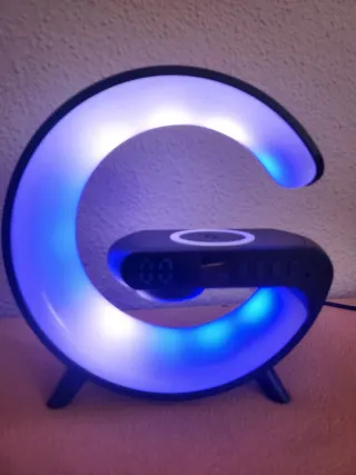 Lámpara G Cargador Inalámbrico y Despertador