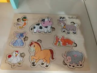 Puzzle madera animales granja