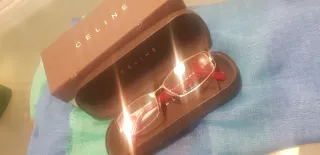 Montura Gafas Celine plateado y Rojo