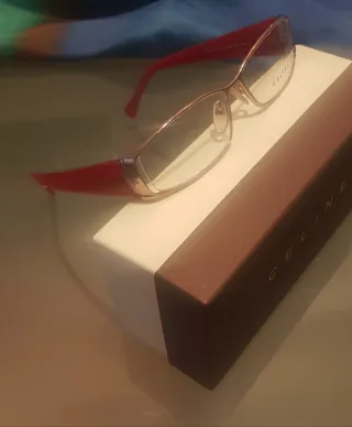 Montura Gafas Celine plateado y Rojo