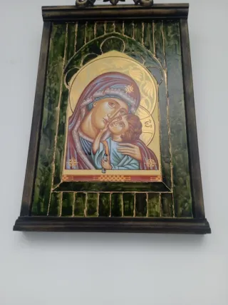 Cuadro Retablo Virgen María y Niño Jesús