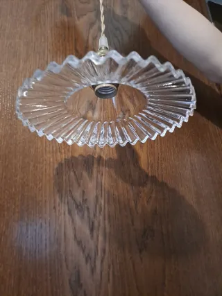 Lámpara colgante vintage cristal y metal