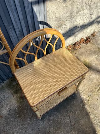 Conjunto dormitorio mimbre y bambú