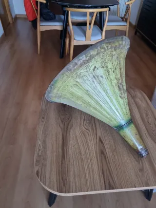 Antigua Gran Trompeta de gramófono color Original