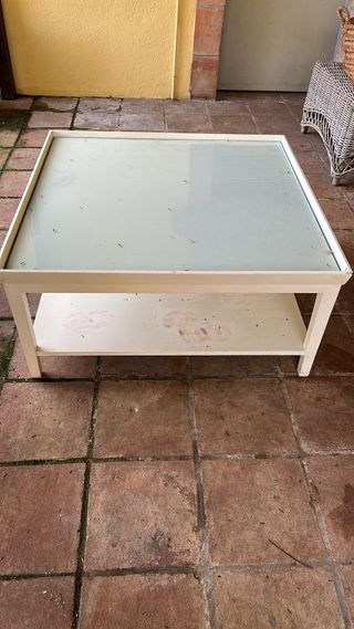 Mesa de centro cristal 100x100 cm