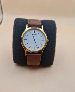 Orologio vintage Seiko oro e marrone