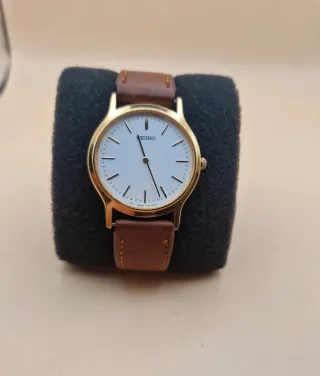 Orologio vintage Seiko oro e marrone