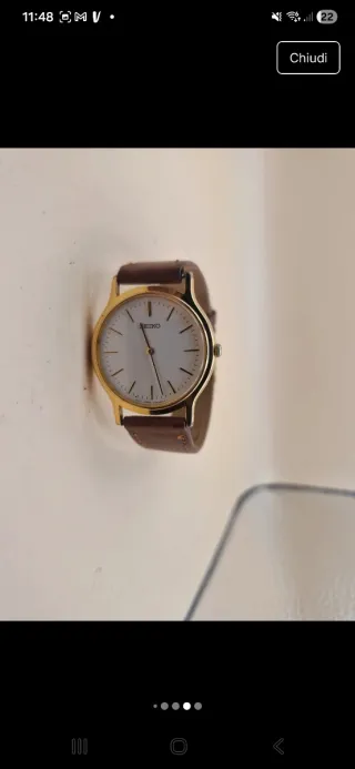 Orologio vintage Seiko oro e marrone