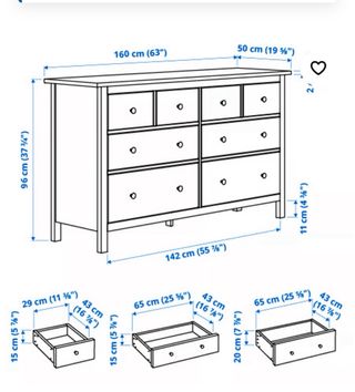 Cómoda Hemnes 8 cajones Ikea Blanca