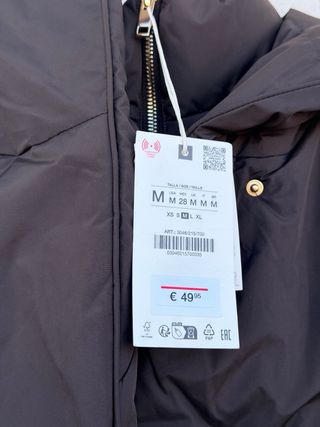 Chaqueta acolchada Zara marrón. Nueva sin estrenar
