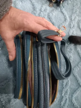 Borsetta tracolla Kekace blu e oro