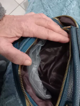 Borsetta tracolla Kekace blu e oro