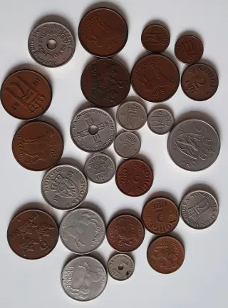 Monedas Noruega 1954-55-57-62-63