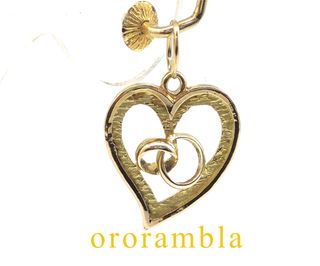 Colgante Corazón Oro 18k con Anillos