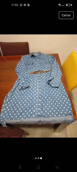 Vestido/sobrecamisa vaquera lunares