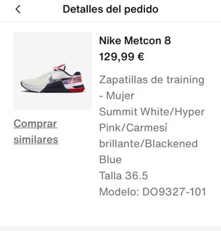 Zapatillas Nike Metcon 8 Mujer Talla 36.5