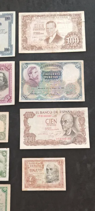 004 Lote Billetes Españoles Antiguos Pesetas
