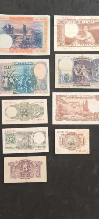 004 Lote Billetes Españoles Antiguos Pesetas