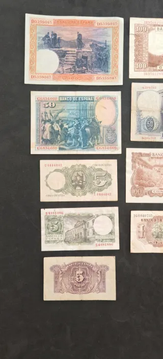 004 Lote Billetes Españoles Antiguos Pesetas