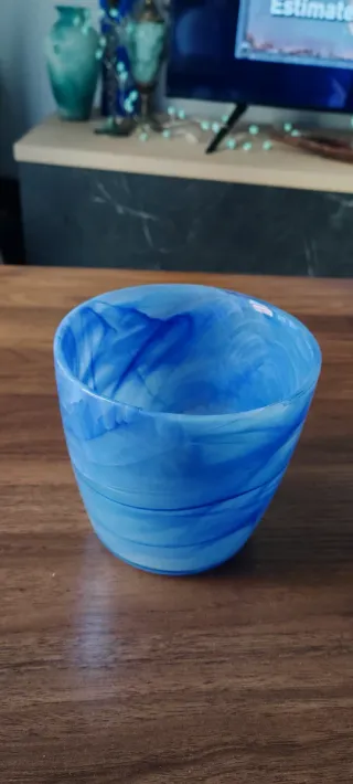 Vaso in vetro blu 13 cm
