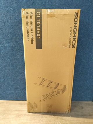 SONGMICS Escalera Plegable de Aluminio 4 Peldaños