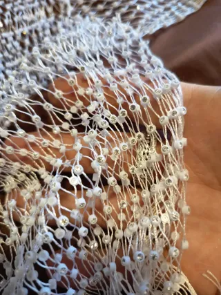 Top fiesta metalizado blanco y plata