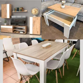 CONJUNTO DE MUEBLES DE SALÓN Y COMEDOR
