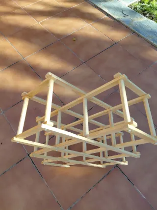 Botellero plegable madera 8 botellas