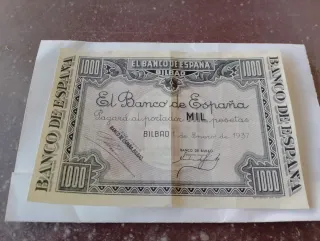 Billete 1000 pesetas Banco de España 1937