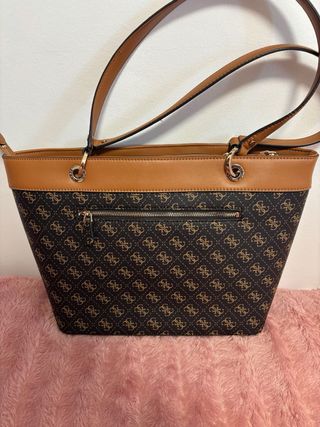 Bolso Guess Estampado Marrón y Beige