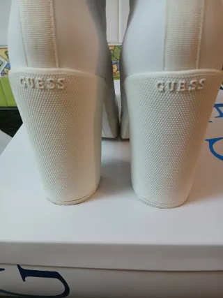 Botines Guess Blancos Tacon Plataforma