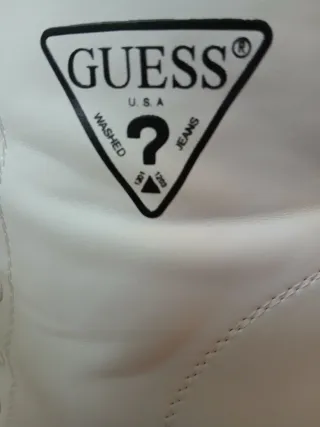 Botines Guess Blancos Tacon Plataforma