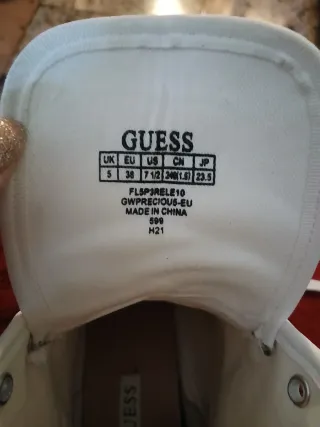 Botines Guess Blancos Tacon Plataforma