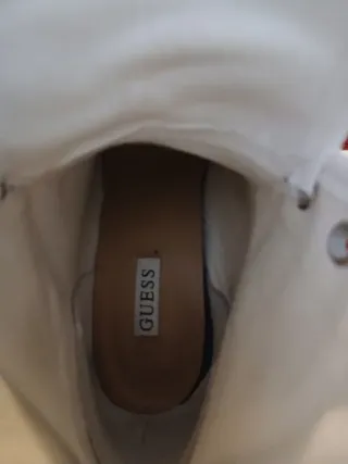 Botines Guess Blancos Tacon Plataforma