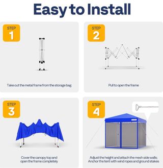 Carpa Azul 3x3 con Mallas Vivohome. / P6