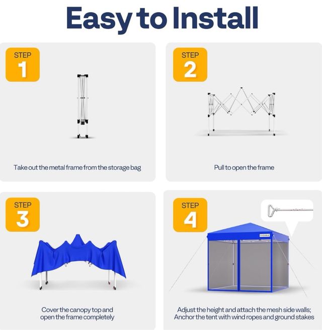 Carpa Azul 10x10 con Mallas Vivohome. / P6 - miniatura 6
