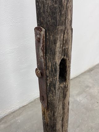 Viga antigua yunta arado madera