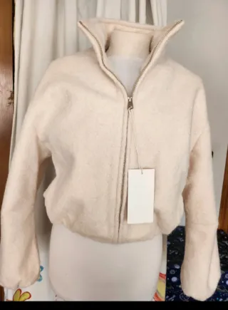 Chaquetón Zara Beige Talla XS