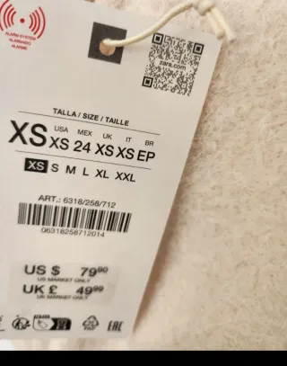 Chaquetón Zara Beige Talla XS