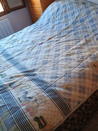 Edredón reversible infantil ositos/cuadrados