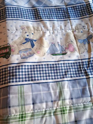 Edredón reversible infantil ositos/cuadrados