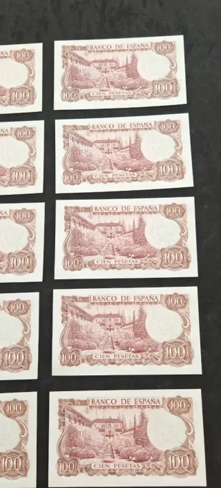 014 Billetes 100 Ptas calidad plancha CORRELATIVOS
