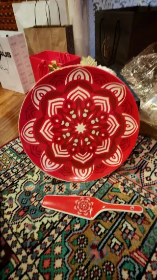 Piatto torta con palettina decorato