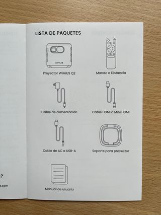 Proyector WIMIUS Q2 DLP Gris/Plata