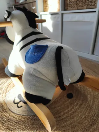 Balancín Cebra Peluche y Madera