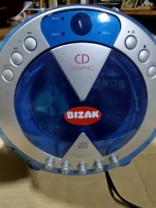 Reproductor CD Karaoke Bizak Vintage Azul/Plata