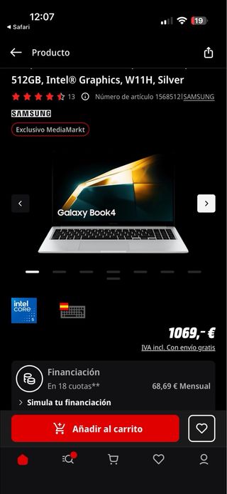 Samsung Galaxy Book NP750XGJ-KG2ES NUOVO