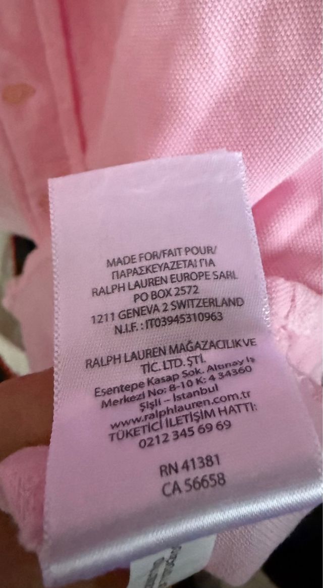 Camisa manga larga rosa RALPH LAUREN talla L