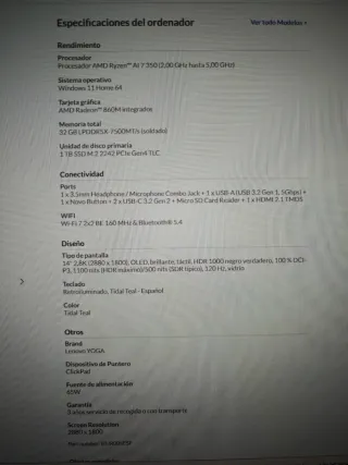 Lenovo Yoga 7 2-in-1 14 (AI-R7) 32GB RAM 1TB SSD