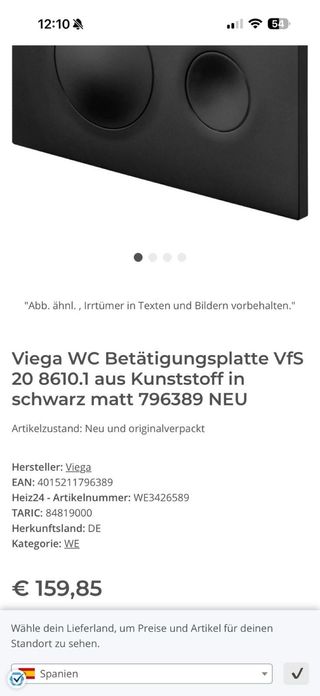 Pulsador Visign for Style 20 negro